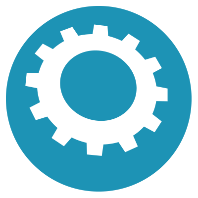Turquoise Wheel with gear icon