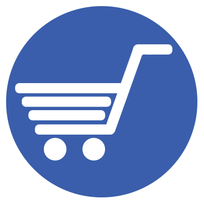 Purple circle with shopping cart icon